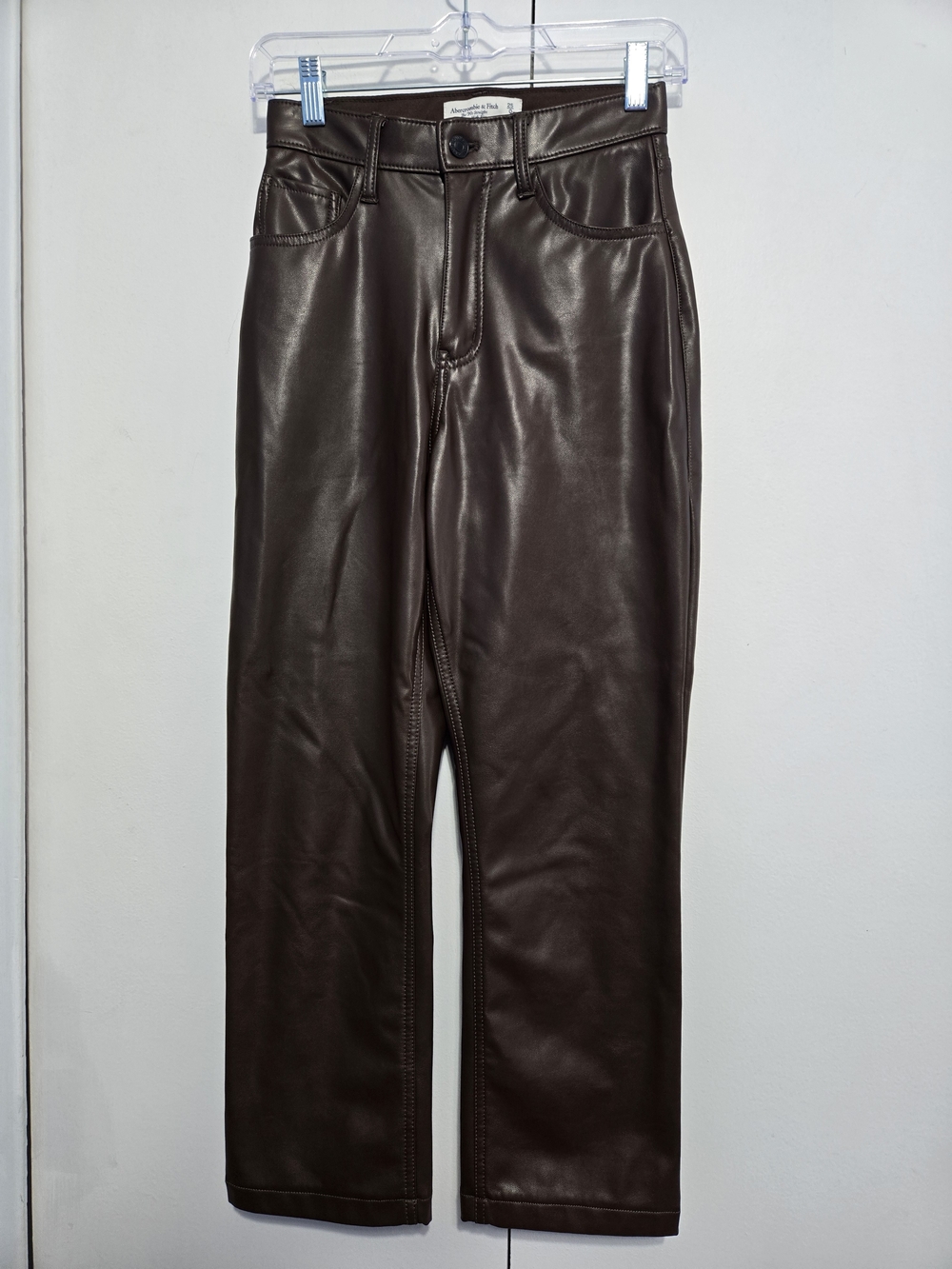 Abercrombie & Fitch 90s Straight Ultra High Rise Faux Leather Pants 25
